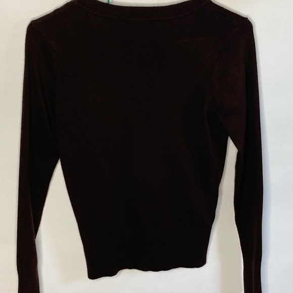 Design History Brown Vneck Sweater Sz Missy Sm 4/6 - Picture 5 of 6